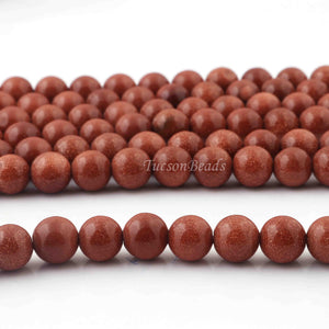 1 Strand  Sunstone Best Quality Smooth Round Balls - Smooth Balls Beads - 8mm 13.5 Inches BR0086 - Tucson Beads