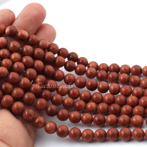 1 Strand  Sunstone Best Quality Smooth Round Balls - Smooth Balls Beads - 8mm 13.5 Inches BR0086 - Tucson Beads