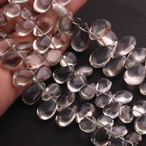 1  Strand Green Amethyst Smooth Briolettes -Pear Shape Briolettes 8mmx7mm-25mmx13mm -9 Inches BR02286 - Tucson Beads