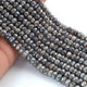 1 Strand Gray Moonstone Silver Coated Faceted Rondelles - Gray Moonstone -7mm - 8mm 8 Inches BR01847 - Tucson Beads