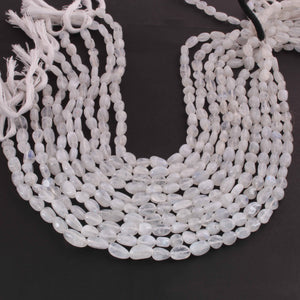 1  Long Strand White Rainbow Moonstone Faceted Briolettes  -Oval Shape Briolettes  7mmx7mm - 15mmx8mm -13 Inches BR02284 - Tucson Beads