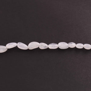 1  Long Strand White Rainbow Moonstone Faceted Briolettes  -Oval Shape Briolettes  7mmx7mm - 15mmx8mm -13 Inches BR02284 - Tucson Beads