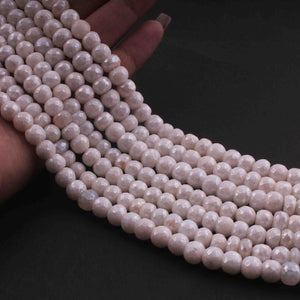 1 Strand White Silverite  Faceted Rondelles  - Gemstone Rondelles  8mm  14 Inches BR0676 - Tucson Beads