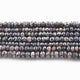 1  Long Strand Gray Moonstone Silver Coated Faceted Rondelles -Round Shape Roundels 8mmx9mm 14.5 Inches BR0658 - Tucson Beads