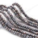 1  Long Strand Gray Moonstone Silver Coated Faceted Rondelles -Round Shape Roundels 8mmx9mm 14.5 Inches BR0658 - Tucson Beads