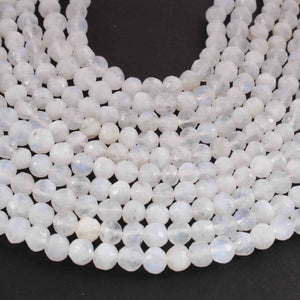 1 Long Strand White Rainbow Moonstone Faceted Ball Shape Beads Gemstone beads-6mm-10 Inches BR01845 - Tucson Beads