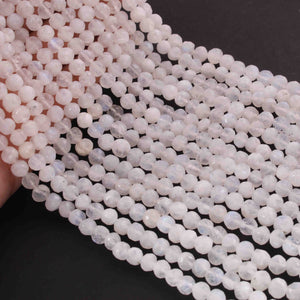 1 Long Strand White Rainbow Moonstone Faceted Ball Shape Beads Gemstone beads-6mm-10 Inches BR01845 - Tucson Beads