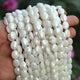 1 Long Strand White Silverite Faceted Briolettes  -Oval Shape Briolettes  - 8mm -13.5  Inches BR0348 - Tucson Beads