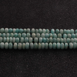 1 Strand Amazonite Smooth Rondelles -Amazonite Round   Roundel Beads 9mm-8mm  9.5  Inches BR0369 - Tucson Beads