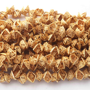 1 Strands 24k Gold Plated Copper Square Shape Half Cap Beads, Designer Beads, Jewelry Making , 4mmx8mm,  gpc1130 - Tucson Beads