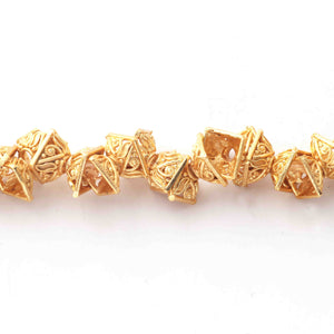 1 Strands 24k Gold Plated Copper Square Shape Half Cap Beads, Designer Beads, Jewelry Making , 4mmx8mm,  gpc1130 - Tucson Beads