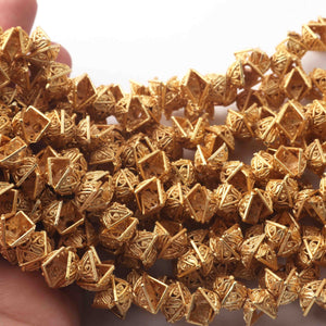 1 Strands 24k Gold Plated Copper Square Shape Half Cap Beads, Designer Beads, Jewelry Making , 4mmx8mm,  gpc1130 - Tucson Beads