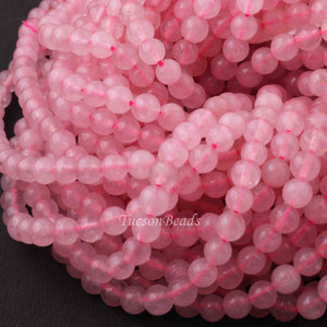 1 Strand Rose Quartz, Best Quality , High Quality , Smooth Round Balls - Smooth Balls Beads -5mm-6mm 15 Inches BR0095 - Tucson Beads