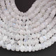 1 Long Strand White Rainbow Moonstone Faceted Rondelles - Round Shape Rondelles - 8mm-9mm -16 Inches BR01875 - Tucson Beads