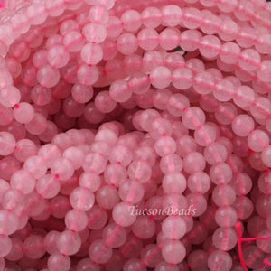 1 Strand Rose Quartz, Best Quality , High Quality , Smooth Round Balls - Smooth Balls Beads -5mm-6mm 15 Inches BR0095 - Tucson Beads