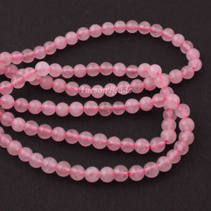 1 Strand Rose Quartz, Best Quality , High Quality , Smooth Round Balls - Smooth Balls Beads -5mm-6mm 15 Inches BR0095 - Tucson Beads