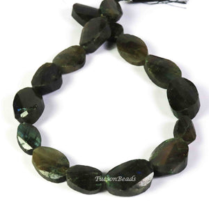 1 Strand Long Labradorite  Stone Faceted Briolettes -Assorted Shape Briolettes  13mmx11mm-19mmx13mm 13  Inches BR3127 - Tucson Beads