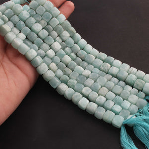 1  Strand Amazonite Faceted Briolettes - Cube Shape Briolettes - 8mm-9mm - 10 Inches BR02608 - Tucson Beads