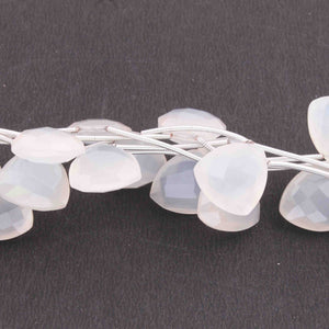 1 Strands Fine Making , Top Quality White chalcedony Faceted Briolettes - Trillion Shape  13mm-14mm-8 inches BR615 - Tucson Beads