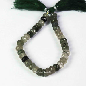 1  Strand Shaded Black Rutile Faceted Roundels - Round Shape 6mm-7mm -8 Inches BR3163 - Tucson Beads