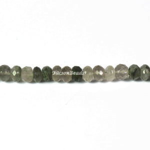 1  Strand Shaded Black Rutile Faceted Roundels - Round Shape 6mm-7mm -8 Inches BR3163 - Tucson Beads