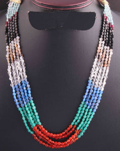 5 Strand AAA Quality Multi Color Faceted Coin beads Ready To Wear Necklace - Coin Beads 4mm- 17 Inch BRU202 - Tucson Beads