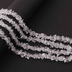 1  Strand Natural Crystal Quartz Chip Shape Semi Precious Uncut Beads, Gemstone Crystal Quartz Smooth Beads Necklace 11mmx5mm 35 Inches BR947 - Tucson Beads