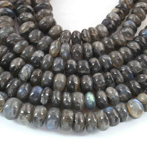 1  Long Strand Labradorite Smooth Rondelles - Round Shape Rondelles 5mm-12mm , Inches BR01870 - Tucson Beads