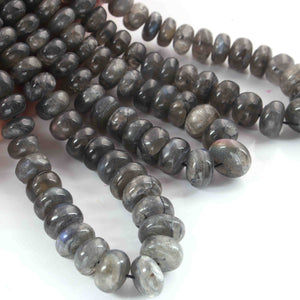 1  Long Strand Labradorite Smooth Rondelles - Round Shape Rondelles 5mm-12mm , Inches BR01870 - Tucson Beads