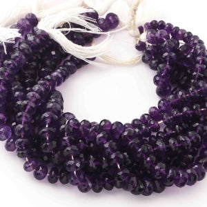 1 Strands Amethyst faceted,Rondelles ,Round Beads,5mm-9mm 10 Inches BR378 - Tucson Beads