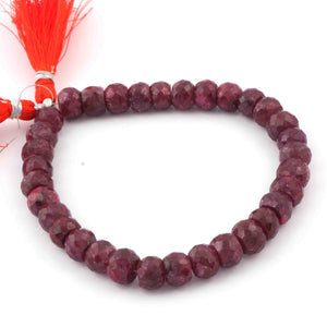 1 Long Strand Ruby  Faceted Rondelles  - Gemstone Rondelles - 8mm - 8 Inches BR2704 - Tucson Beads