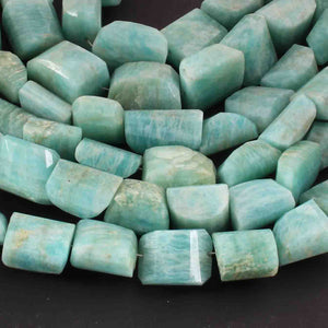 1 Strand  Amazonite Faceted Tumbled Shape- Nuggets Beads Briolettes - 9mmx9mm-17mmx13mm - 14 inches BR01874 - Tucson Beads