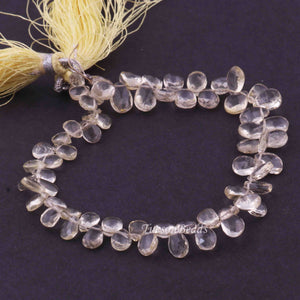 1 Strand Lemon Quartz Faceted Pear Shape Briolettes- 8mmx6mm 8 Inch BR4247 - Tucson Beads