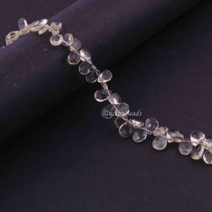 1 Strand Lemon Quartz Faceted Pear Shape Briolettes- 8mmx6mm 8 Inch BR4247 - Tucson Beads