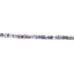 1 Long  Strand Shaded Iolite Smooth Rondelles  -Gemstone Rondelles - 4mm-13 Inches BR01893 - Tucson Beads