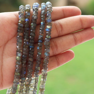 1  Strand  Labradorite Faceted Rondelles - Roundelle Beads 6mm 16 Inches BR4110 - Tucson Beads