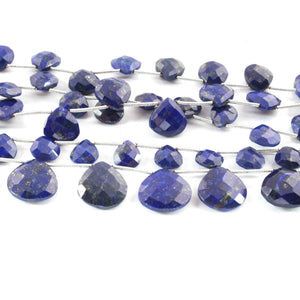 1 Strand Lapis Lazuli Faceted Heart Briolettes - Heart shape Beads - 8mmx7mm-14mmx14mm - 8 Inches BR01896 - Tucson Beads