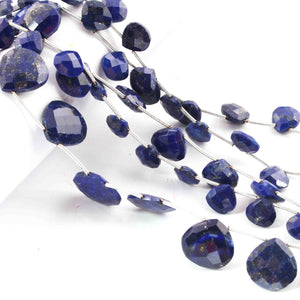 1 Strand Lapis Lazuli Faceted Heart Briolettes - Heart shape Beads - 8mmx7mm-14mmx14mm - 8 Inches BR01896 - Tucson Beads