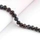 1 Strand Black Spinel Blue Coated  Faceted Rondelles  -Round Shape  Rondelles -10mm -5.5 Inches BR4224 - Tucson Beads