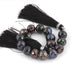 1 Strand Black Spinel Blue Coated  Faceted Rondelles  -Round Shape  Rondelles -10mm -5.5 Inches BR4224 - Tucson Beads