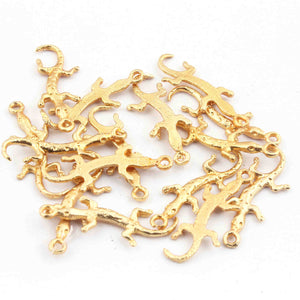 5 Pcs 24k Gold Plated Copper Reptiles Pendant, Copper Pendant, Reptiles charm Pendant, 29mmx10mm, gpc1162 - Tucson Beads