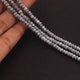 3 Long Strands Gray Moonstone Silver Coated Faceted Rondelles Beads, Round Beads 4mm 14 Inches RB456 - Tucson Beads