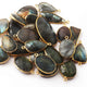 5 Pcs Labradorite Faceted Assorted Shape 24k Gold Plated Single Bail Pendant - Labradorite Assorted Pendant 28mmx16mm-28mmx16mm PC278 - Tucson Beads