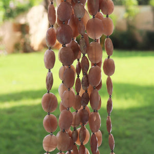 1 Strand Peach Moonstone Faceted Briolettes  - Oval Shape  Briolettes  14mmx11mm-15mmx11mm 10.5 Inches BR765 - Tucson Beads