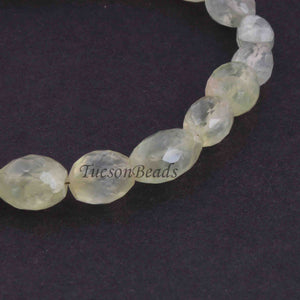 1 Strand Prehnite Briolettes - Prehnite Faceted Oval  Beads 12mmx10mm 9 Inches BR4248 - Tucson Beads