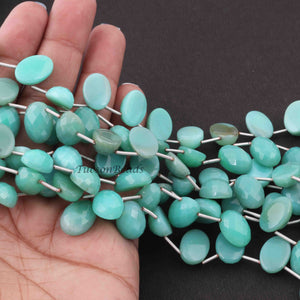 1 Strand Amazonite Faceted  Oval Briolettes  - Faceted Briolettes  13mmx9mm 8 Inches long BR1915 - Tucson Beads