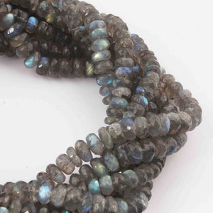 1 Strand  Labradorite Faceted Rondelles - Roundel Beads  -2mm-7mm 14 Inches BR1639 - Tucson Beads