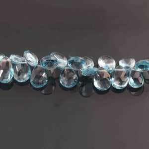 1 Strand Amazing Quality Natural London Blue Topaz Faceted Briolettes -Pear Shape Briolettes - 7mmx5mm-9mmx5mm -7.5 inches BR1503 - Tucson Beads