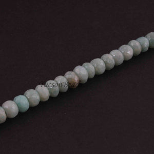 1 Long Strand Amazonite Faceted Rondelles  -Round Shape  Rondelles - 8mm - 14.5  Inches BR4231 - Tucson Beads