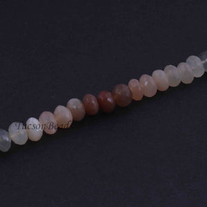 1 Strand Mix Moonstone  Faceted Rondelles  -Round Shape  Rondelles - 8mm - 7.5  Inches BR4227 - Tucson Beads